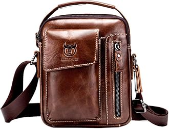 Small Leather Shoulder Bag Crossbody Pack for Men Outdoor Travel Business