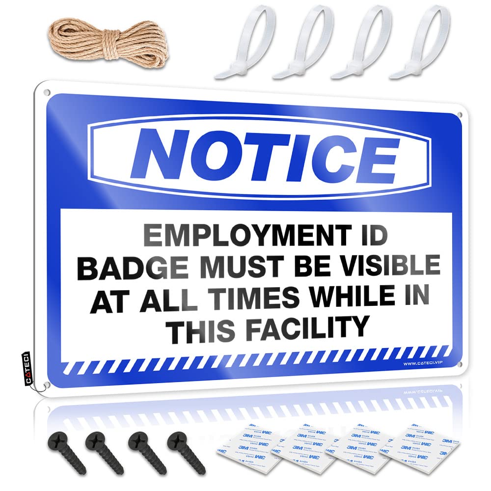 Fzfn Men's Colour Signs Rustic Porch Awesome Nice Notice Employt Id Badge Must Be Visible - Easy To Hang Art(30X40cm)