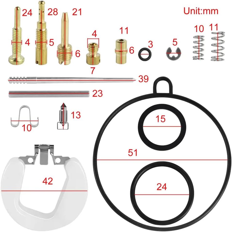 2 Set PZ19 19mm Carburetor Repair Rebuild Jet Compatible with 110cc 70cc 90cc 50cc 125cc Engine ATV Quad Dirt Pit Bike Motorcycle Universal Fit Aftermarket Replacement