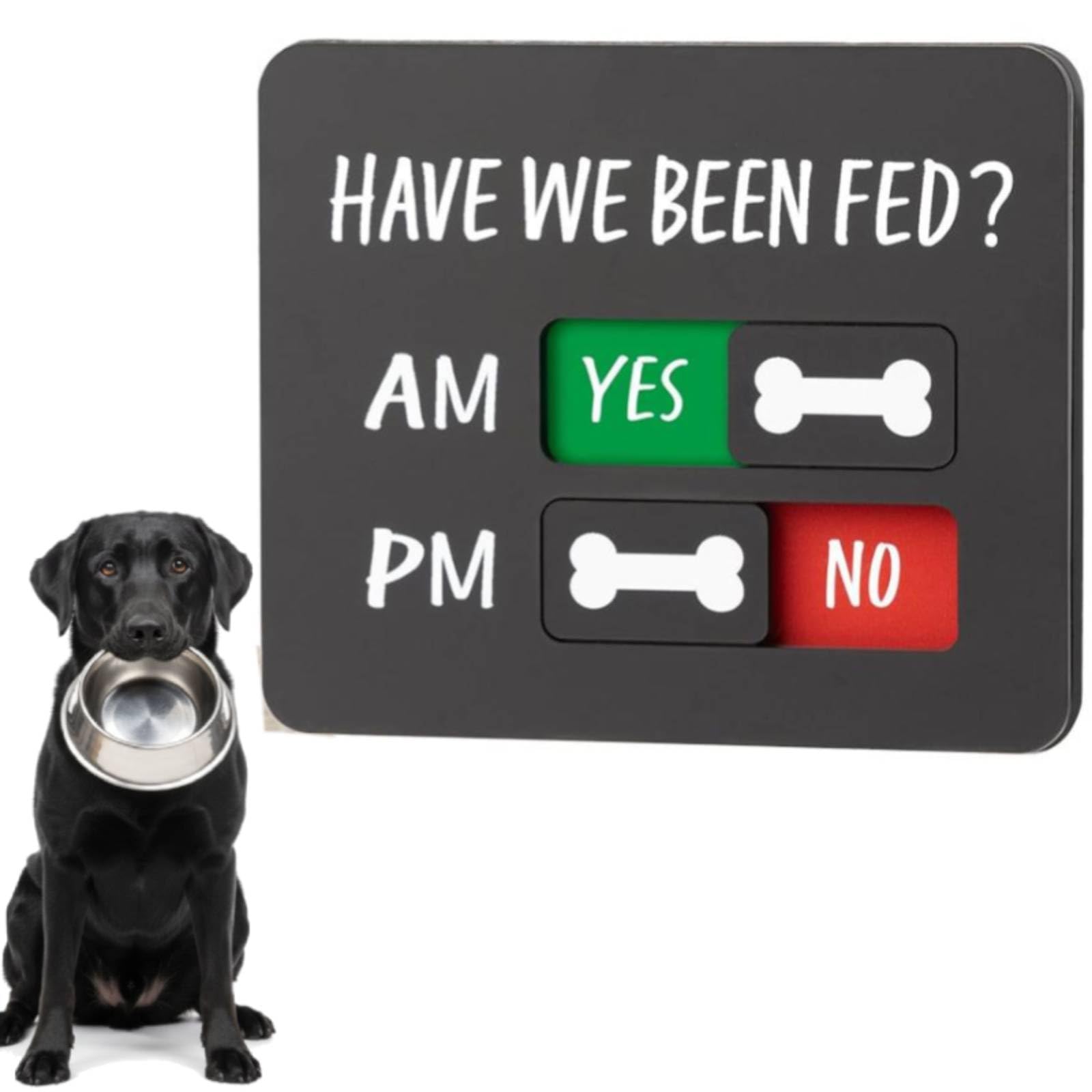Fournitures de rappel d'alimentation pour chat avec aimant, piste d'alimentation pour animaux de compagnie avec inscription « Have We Been Fed », panneau coulissant en acrylique pour réfrigérateur