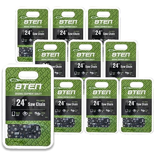 8TEN Chainsaw Chain 24 inch .050 3/8 84DL for Stihl Husqvarna 455 460 MS 260 390 Rancher 501842684 72LGX084G 10 Pack