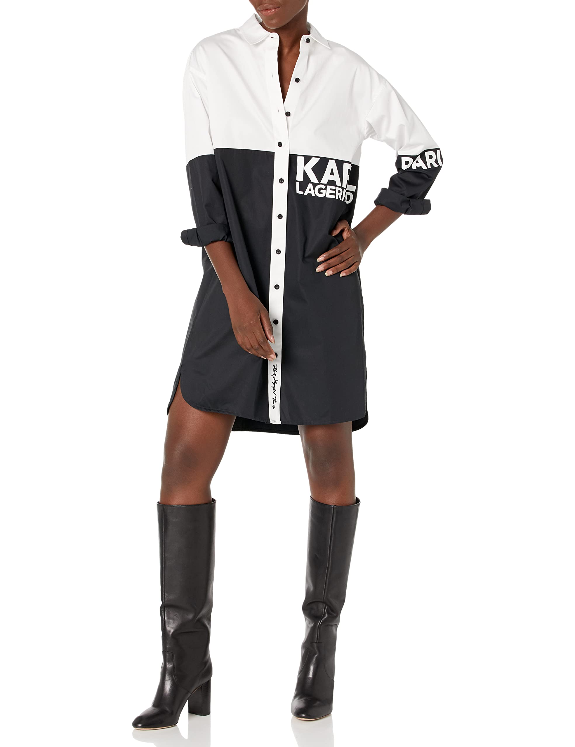 Karl Lagerfield Paris Women's Denim Logo Shirt Dress