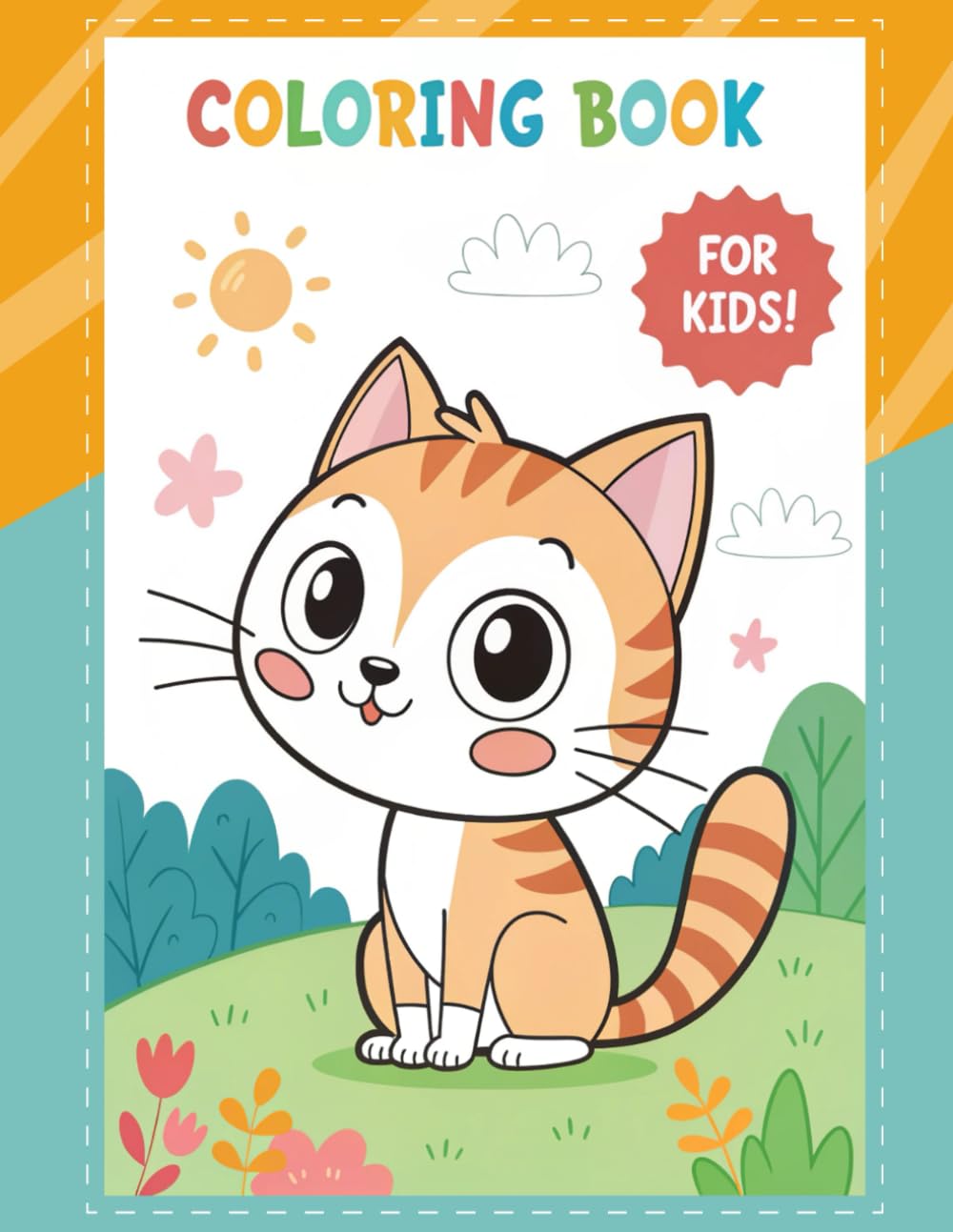Cute Cats Coloring Book for Kids: 60 Fun and Easy Coloring Pages with Adorable Kittens