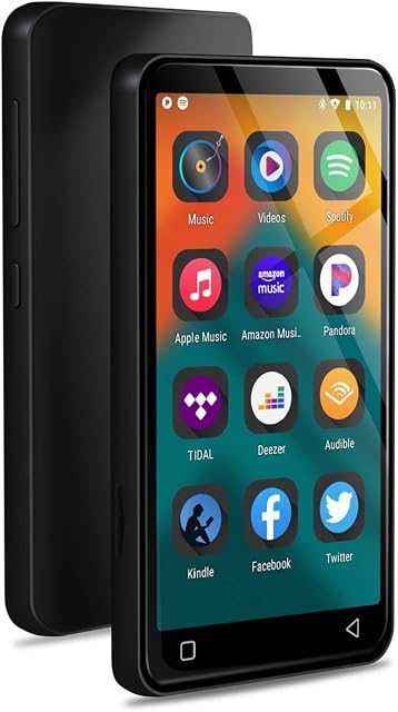 MP3 Player with Bluetooth and WiFi, 4" Full Touch Screen MP4 MP3 Player with Spotify, Android Streaming Music Player with Pandora, Portable HiFi Walkman Digital Audio Player with Speaker (Black)