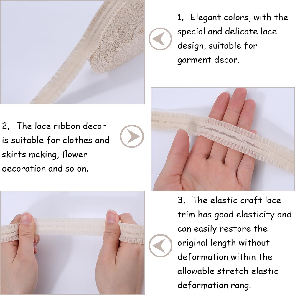 GORGECRAFT 4 Mètres Stretch Fleur Bord Ondulé Dentelle Ruban