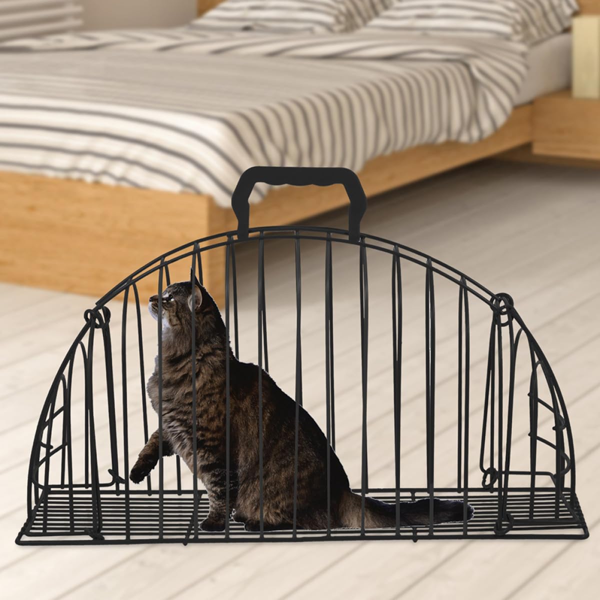 Mipcase Kratzfester Haustierbadekäfig aus Edelstahl Verschleißfest und Robust Praktischer Duschkäfig für Katzen und Haustiere zur Sicheren Pflege
