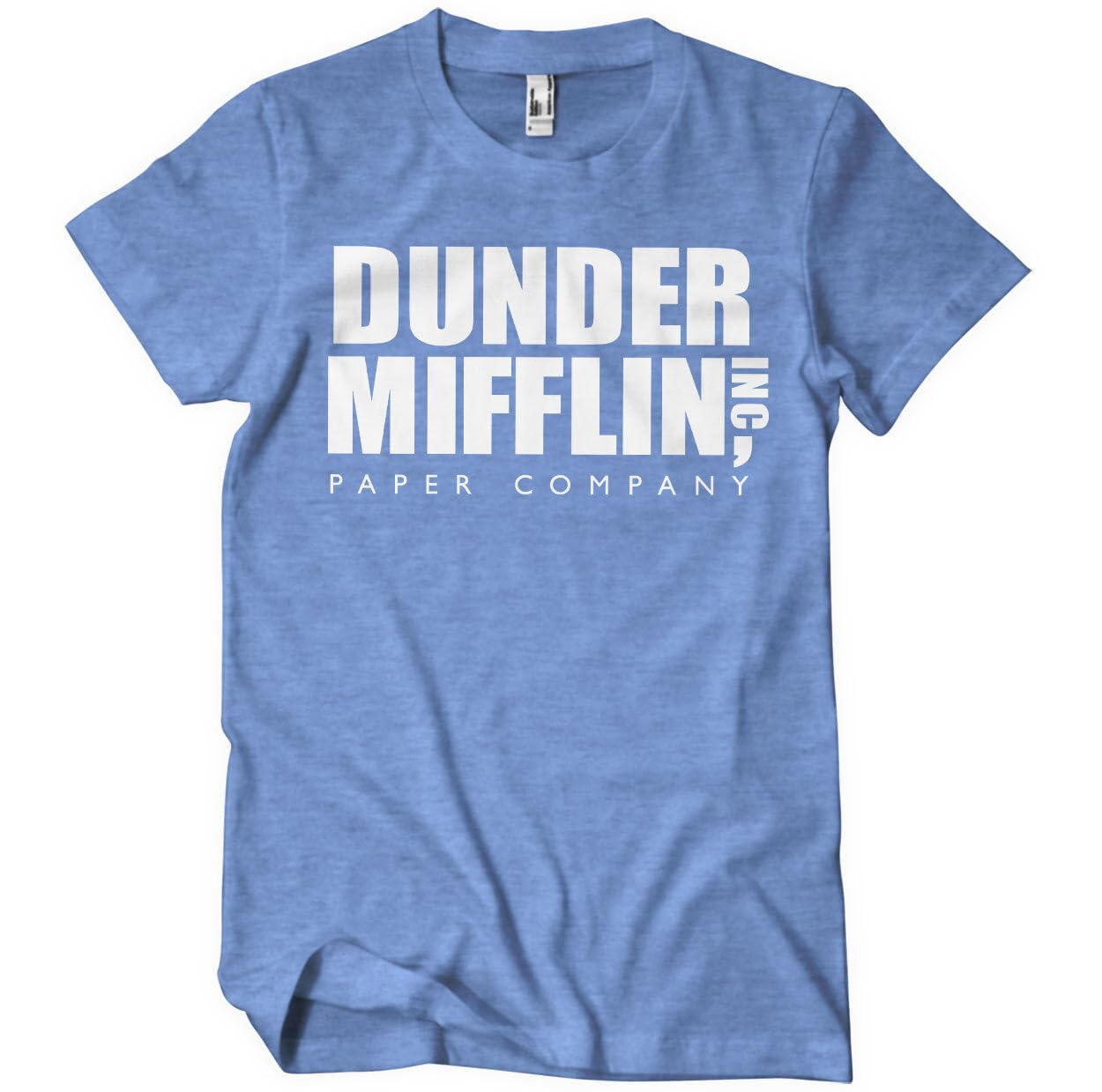 The Office Officially Licensed Dunder Mifflin Mens T-Shirt (Blue-Heather), XX-Large