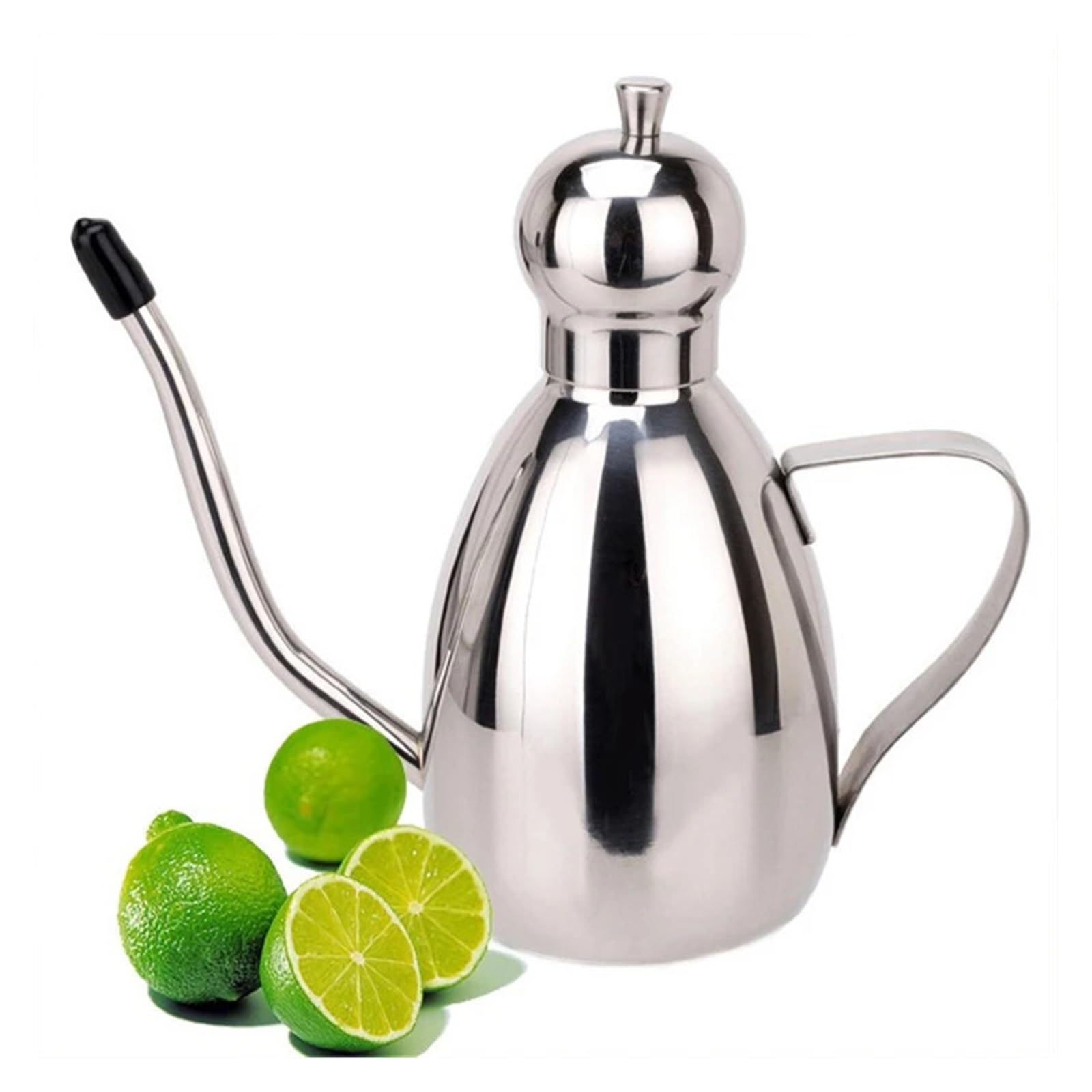 Lata de aceite tipo tambor de acero inoxidable con tapa, 350/500/1000ml | Recipiente para condimentos y salsa de soja, 65x133x155 a 100x220x205mm(Silver-350ml)