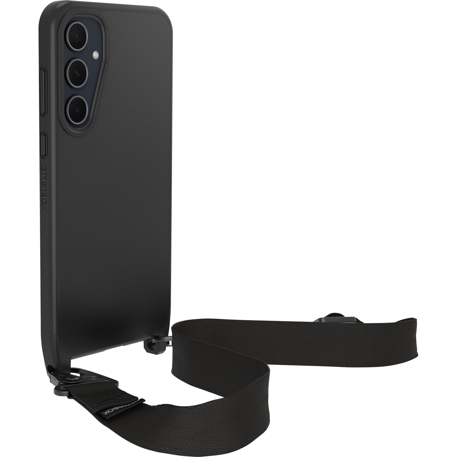 OtterBox Cover React Lanyard per Samsung Galaxy A35 5G, resistente a shock con cordino a collana, adattabile e intercambiabile, testata a norme MIL STD 810G, Nero, Senza Retail Package