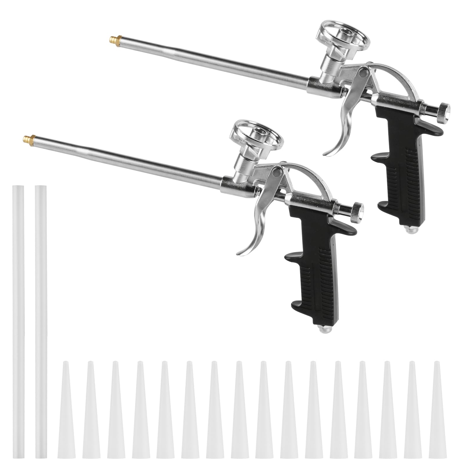 2 x Pistole per Schiuma Espandente, Pistola Professionale per Sigillante in Schiuma PU, Pistola a Spruzzo per Isolamento Termico per Applicazione di Calafataggio, Riempimento e Sigillatura di Finestre