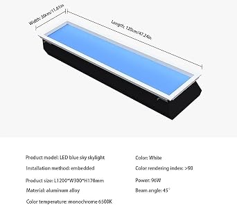 Smart WiFi LED Ceiling Panel Light Skylight Lamp with Remote Control, Natural Light and Blue Sky Effect, Energy Saving Lighting Solution for Home Office Decoration