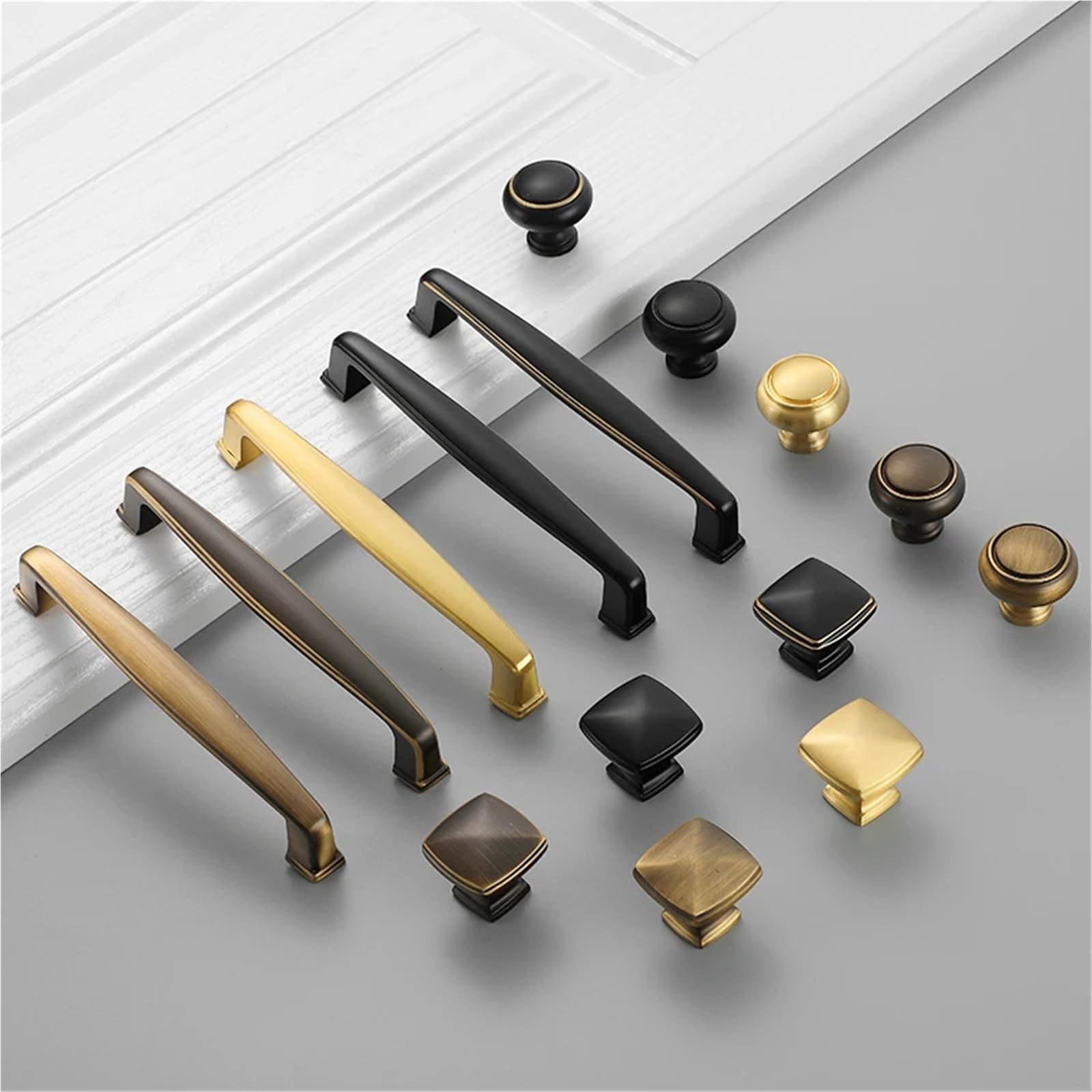 DFLPBHAV Cabinet Handle Black Vintage Wardrobe Door Gold Brass Modern Bronze Bronze Handle 1Pcs(Pink)