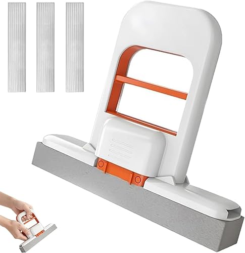 Mini trapeador de escritorio plegable  Mopa de esponja portátil para espacios pequeños, fregona de mano para baño, cocina, encimeras y azulejos  Uso