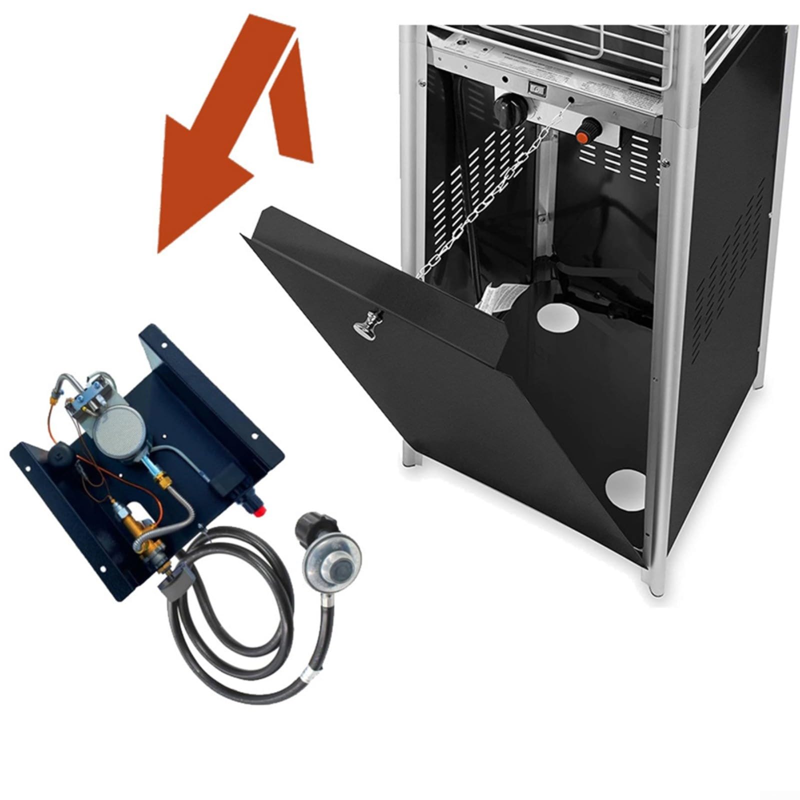 Chauffage de terrasse, parasol chauffant, chauffage au gaz, 1 kit de commande (3 trous) 47 000 BTU Chauffage de terrasse (A)