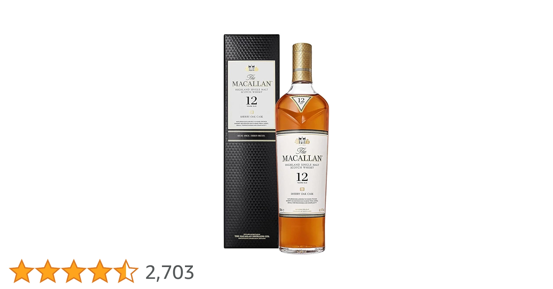 The Macallan 12年　4本セット Amazon.co.jp: ギフト箱入 ザ・マッカラン12年（最新