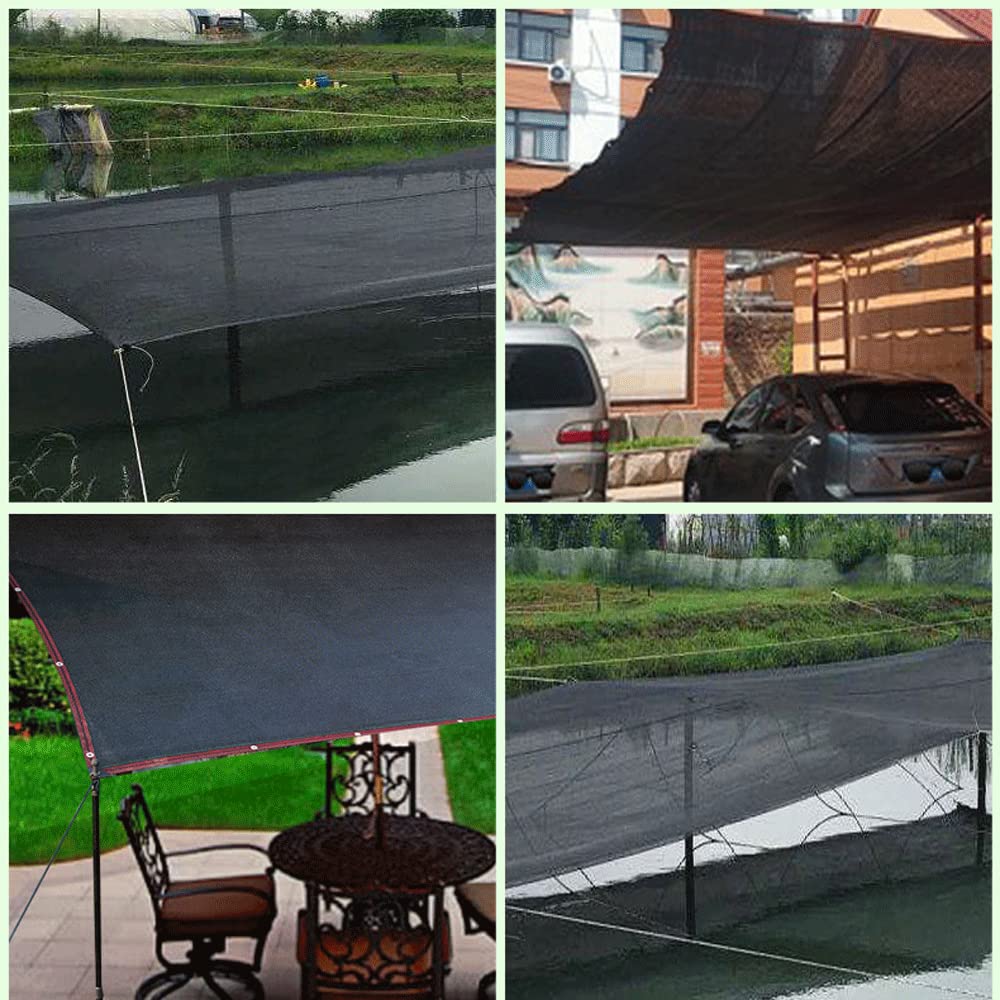 MAXEPO Rete ombreggiante Nera per pergola, Giardino, Serra, pollaio con Occhielli 75% Tessuto per Vele da Sole Tessuto di Protezione Anti-Strappo Resistente ai Raggi UV per canile più Facile