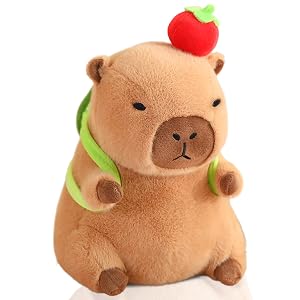 Cute Capybara Plush Kawaii Soft Capybara Plush Doll Pillow with Bread Capybara Stuffed Aniamls Toys for Girls Kids
