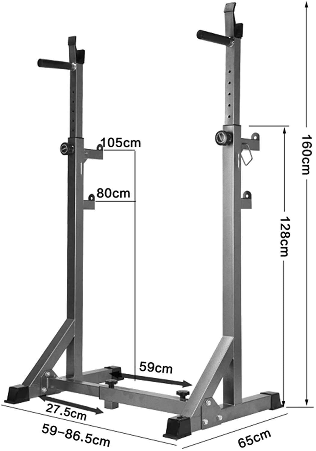 Squat Rack, Multi-Function Barbell Rack Weight Bench Stand Free Press Bench Telaio Regolabile Altezza E Larghezza Home Gym Strength Training Stand Fitness