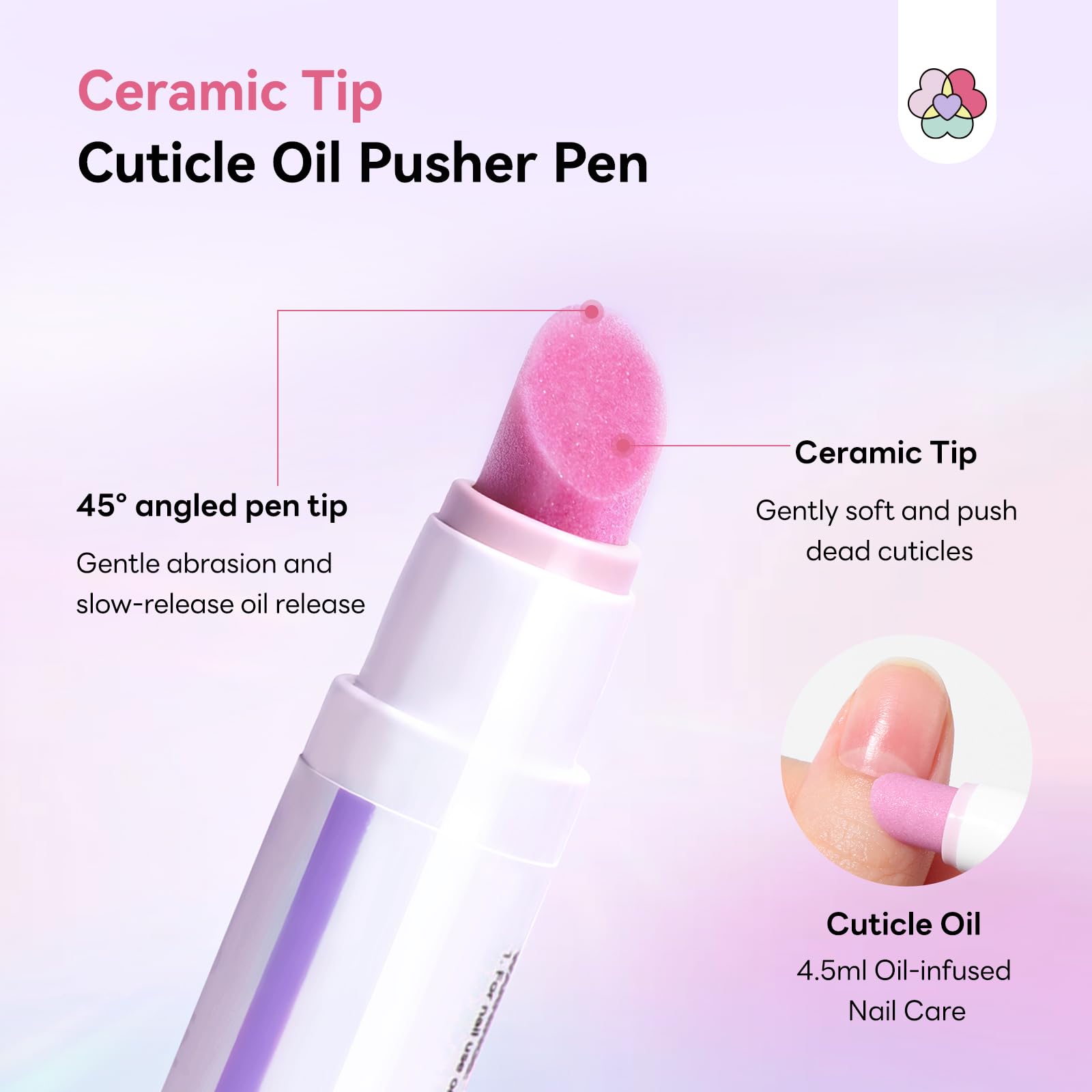 SAVILAND 3 in 1 Penna per Cuticole, 2 pezzi Cuticle Scrub Penna per Rimuovi Cuticole e Olio per Cuticole con Punta Ceramica per Pellicine, Unghie Screpolate e Secche