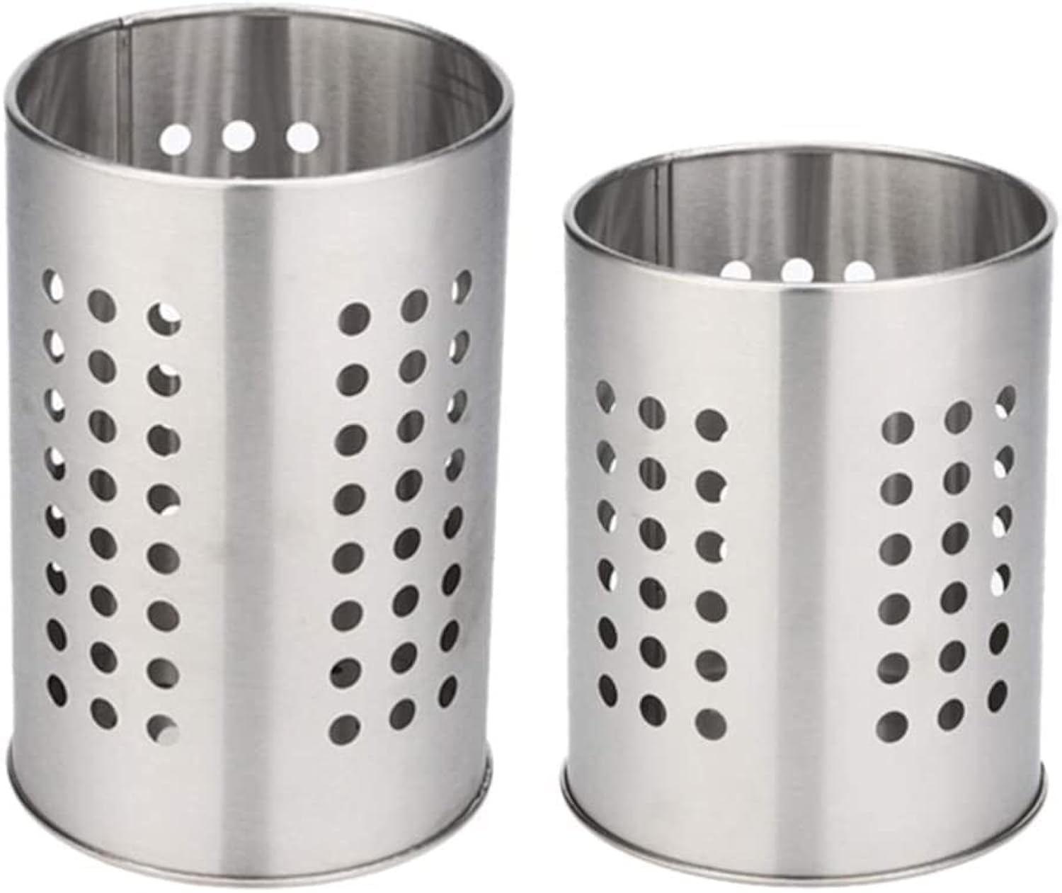 2 Portautensili Da Cucina In Acciaio Inox - Cestini Rotondi Organizzatori Per Cassetti E Piano Lavoro - Foto 9