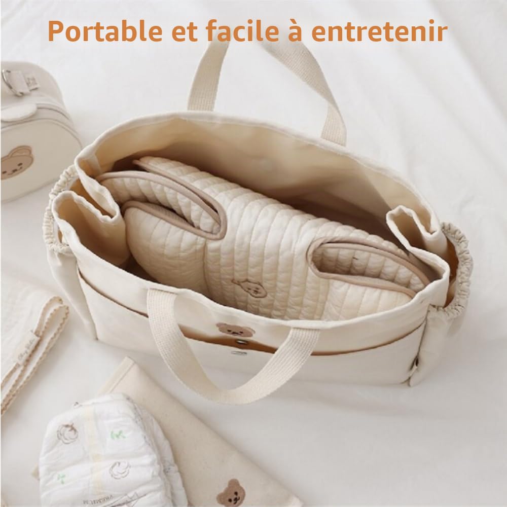 LUFEIS Coussin Poussette, Coussin de Siège Poussette, Siege Poussette Universelle, Coussin Voiture Bebe, Bébé Housse d’Été Anti-Transpiration pour Poussette, Coussin Bébe pour l'Été, Respirant - Ours