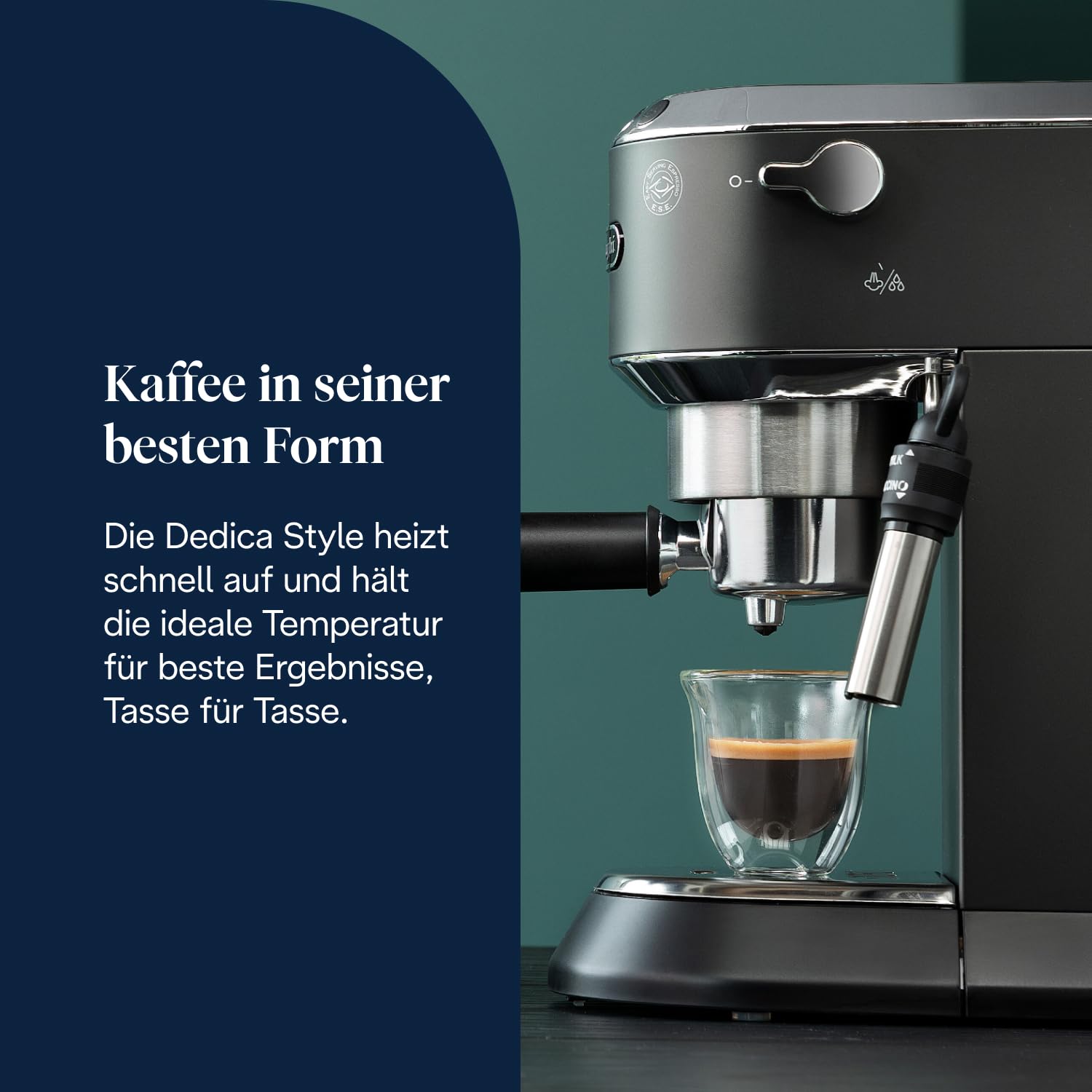 De'Longhi Dedica Style - Perfetto Kompakte Siebträgermaschine Espressomaschine mit Tasten – Bild 3