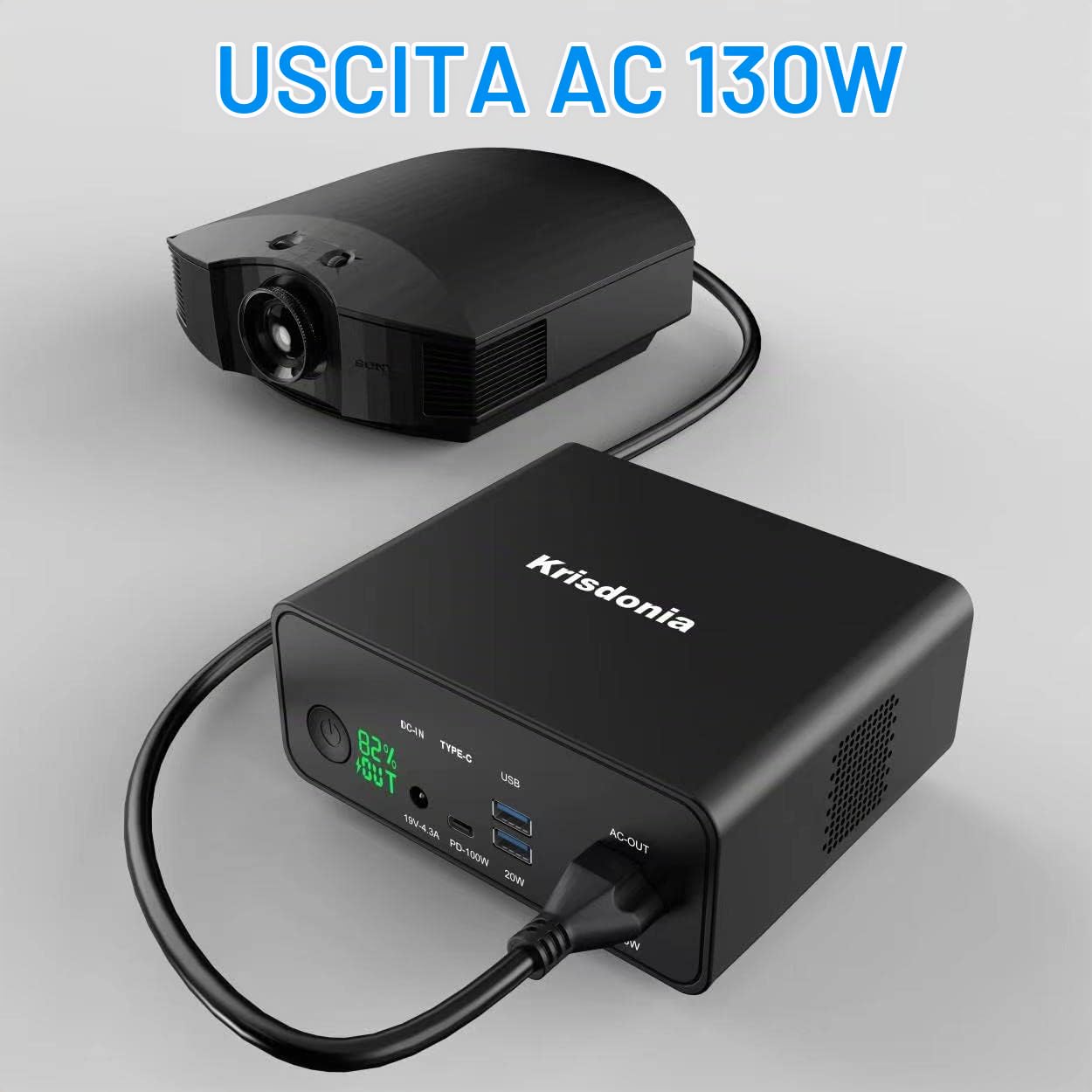 power bank, batteria esterna a ricarica rapida 40000mAh con presa AC/porta USB-C PD 100W / 2 USB-A QC3.0 caricatore portatile per laptop MacBook CPAP campeggio all'aperto viaggio