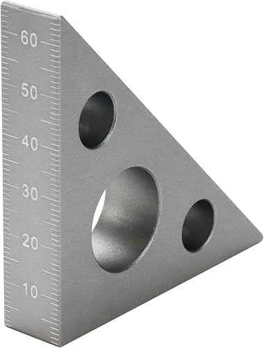 Miniatura 3 de Pastlla Regla de ángulo de 45 grados de aleación de aluminio, escala métrica, diseño de viga de carpintero, regla de triángulo cuadrado, herramienta