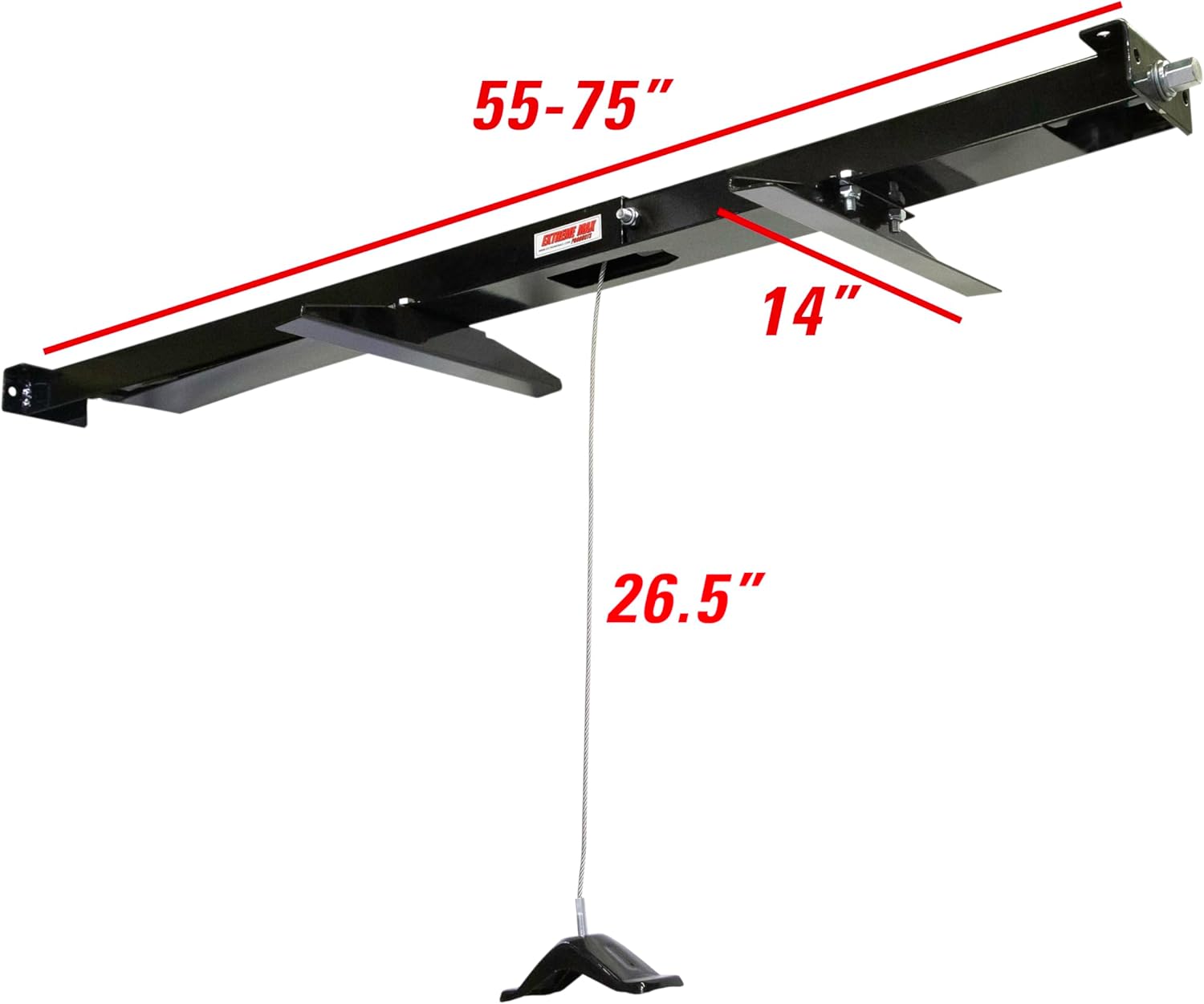 Extreme Max 5001.5967 Under-Frame Retractable Spare Tire Carrier for Tires Up to 16.5"