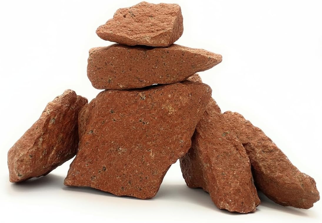 Nature Red Aquascaping Rock (1.8kg) for Aquarium Decoration, Water Fall, Planted Tanks, Reef Tank Setup etc.