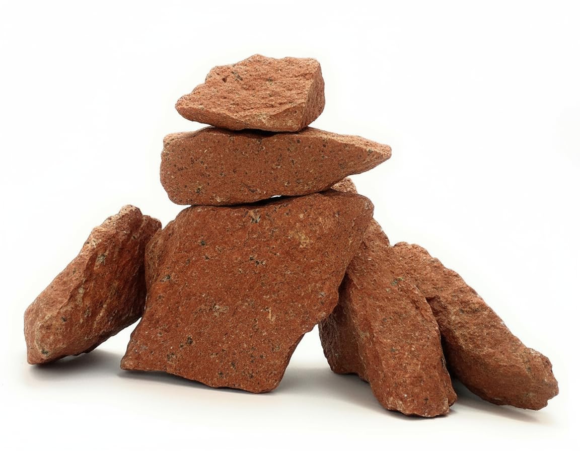 Nature Red Aquascaping Rock (1.8kg) for Aquarium Decoration, Water Fall, Planted Tanks, Reef Tank Setup etc.