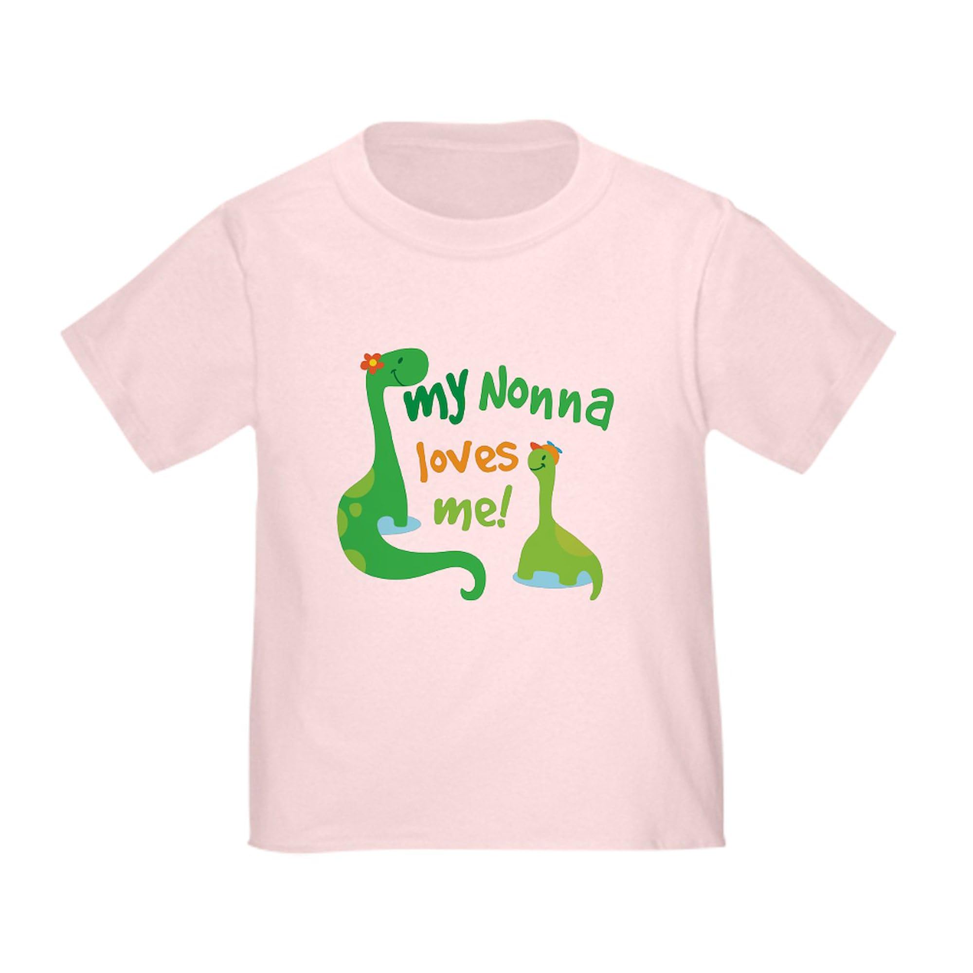 CafePress My Nonna Loves Me Dinosaur Toddler T Shirt Toddler Graphic Tee, 100% Cotton Pink
