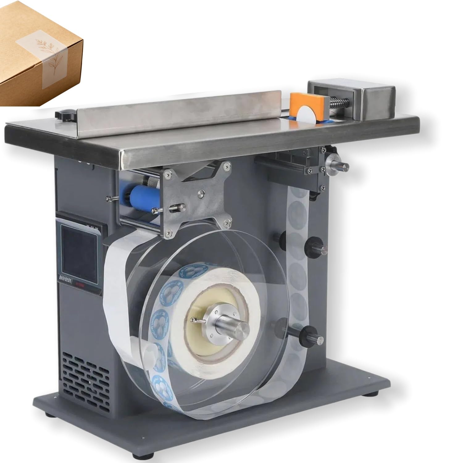Etichettatrice angolo retto 90°, Etichettatrice automatica centraggio PLC