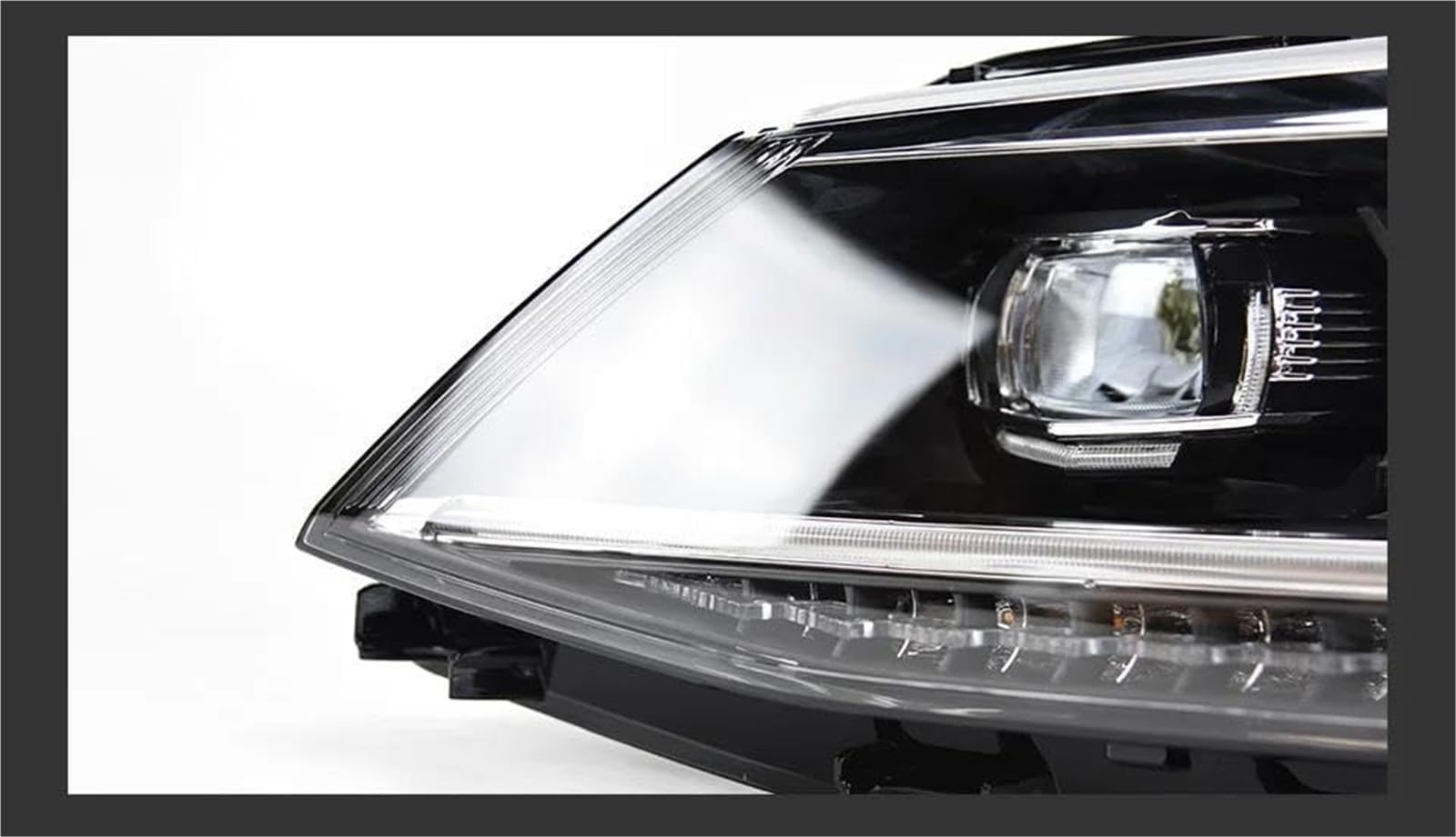 Wivplex Przednie światło przeciwmgielne samochodu Obudowa reflektora samochodowego, dla Vw, Jetta, Mk6 2011-2018 Reflektory Drl Żarówka biksenonowa Światła