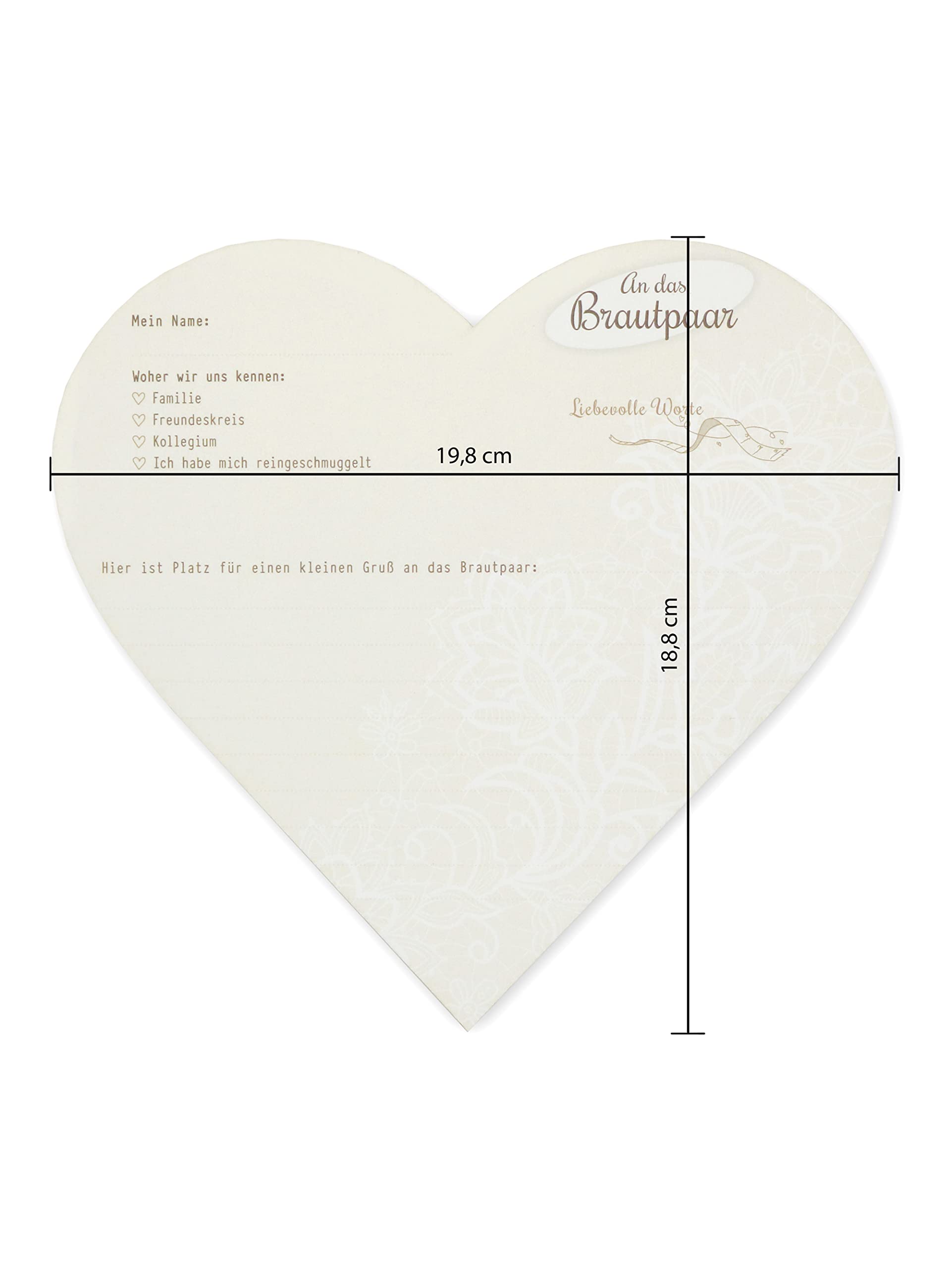 Ja ich will ! 48 + 2 Stück Gästebuchkarten Hochzeit –Heart Design– Gästebuch Karten zur Hochzeit mit lustigen Fragen zum Ausfüllen, Herz Karten Aufsteller Hochzeitsgästebuch Hochzeitsbuch Wunschkarten