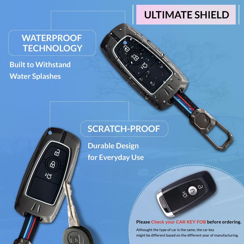 Image of NEODRIFT 'KeyShield' Car Key Cover for Ford Figo (Shape 2, 03 Buttons) (Durable, Stylish, and 360 Protection)