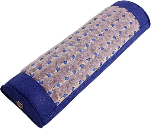 GemsMat - Capri - Almohada natural 100% de piedra amatista 16 pulgadas de largo x 5 pulgadas de ancho x 3 pulgadas de alto (firme) Mat Cuello de