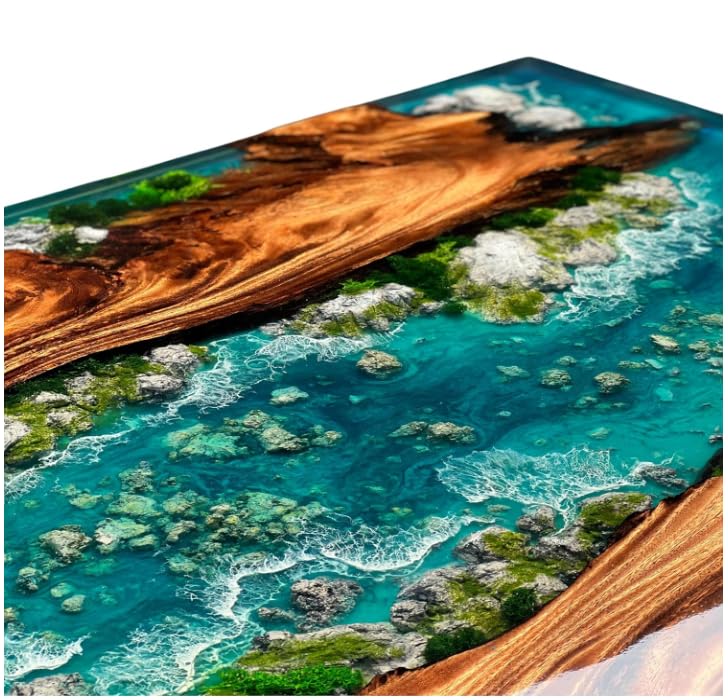 Handmade Live Edge Epoxy Resin Dining Table Top +Optional table legs, Customized Special Ocean Epoxy Resin Table, Unique Dining Room Table, Living Room Table, Ocean Table, Gift New Home (42x80 inch)