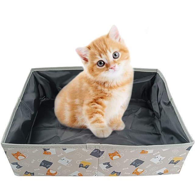 Arenero de Viaje para Gatos Plegable XL, Arenero Portatil Gatos, Impermeable, Duradero