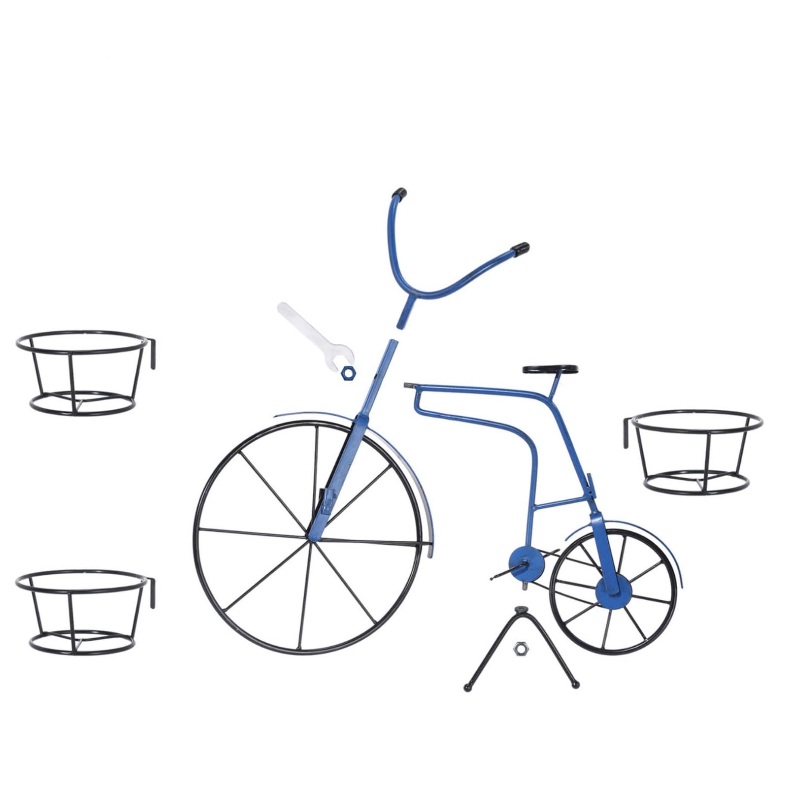 Porte-Plante En Forme Vélo Rétro Support Pot Fleurs En Forme Vélo sur Pied Support à Fleurs pour Salon , Jaune