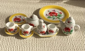 希少アンティーク箱入りミニチュアサイズ花柄金縁茶器3点セットビンテージ骨董品 Amazon.co.jp: ガチャミニチュア茶器セット〈中華シリーズ〉牡丹