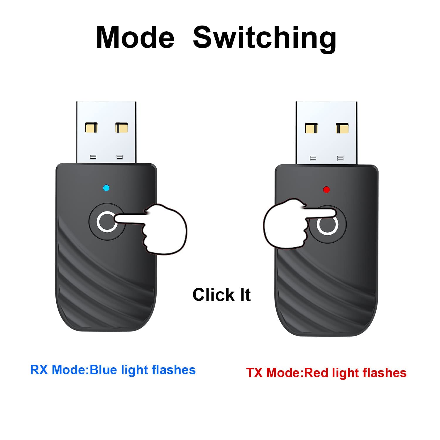 usb ricevitore bluetooth trasmettitore per tv adattatore chiavetta BT5.0 con 3.5mm AUX per PC/Cuffie/Altoparlanti/Autoradio/Stereo