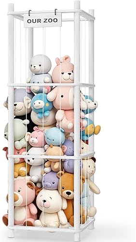 Miniatura 7 de Almacenamiento y Organizador de Animales de Peluche, Soporte de Juguete de Zoo de Madera Bonito para Habitaciones de Niños Pequeños, Salas de Juegos