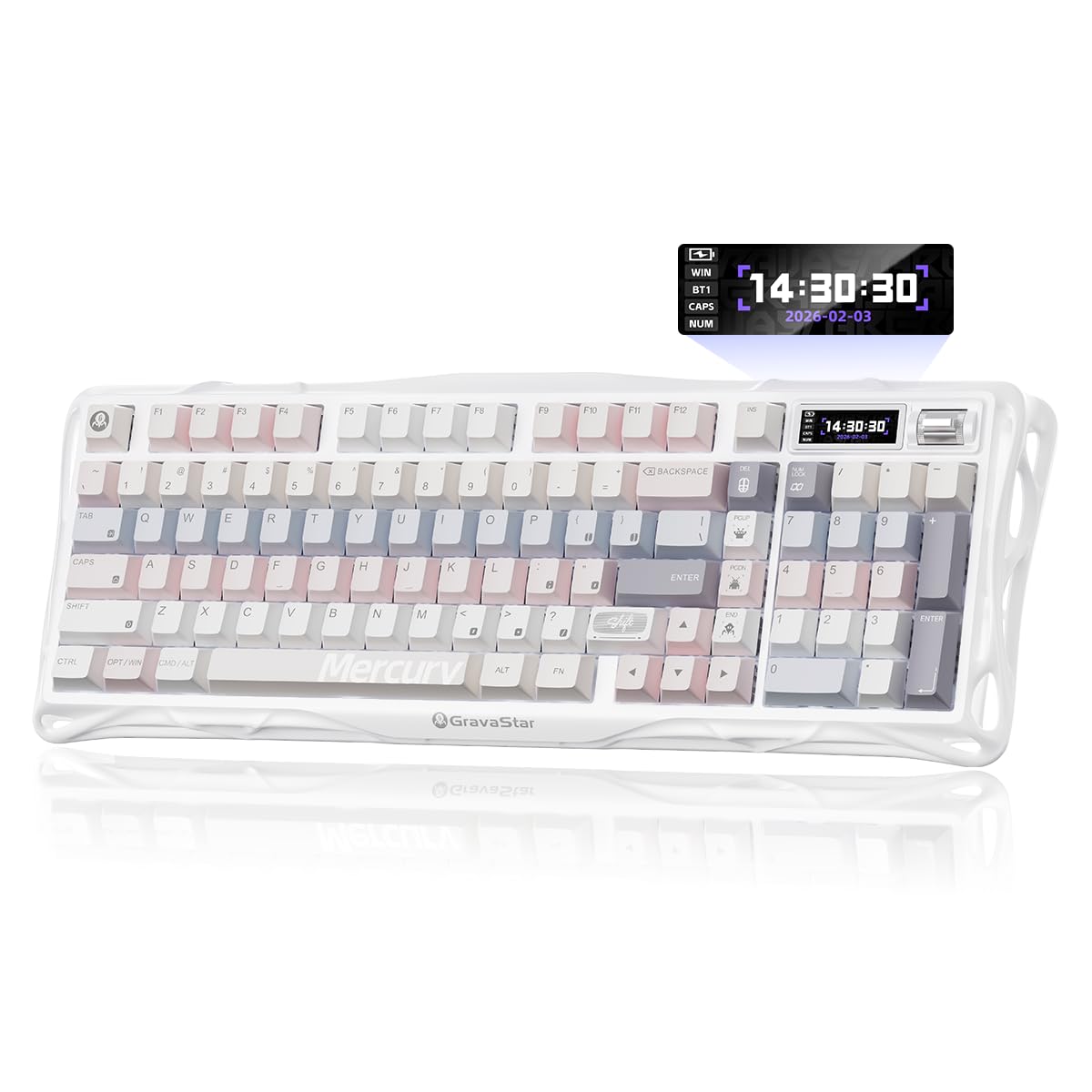 Mercury K98 Wireless Silent Mechanical Keyboard, TFT Display