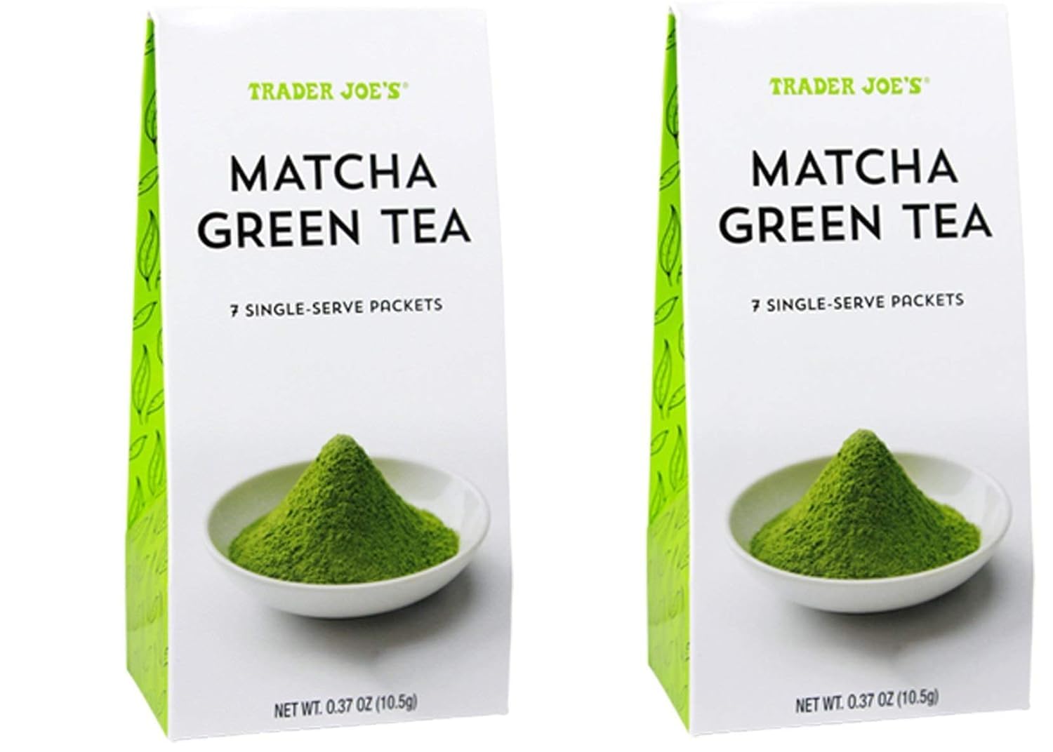 Trader Joes MATCHA GREEN TEA 2 PACK SEVEN SINGLE-SERVE PACKETS ANTIOXIDANTS ENERGY BOOST