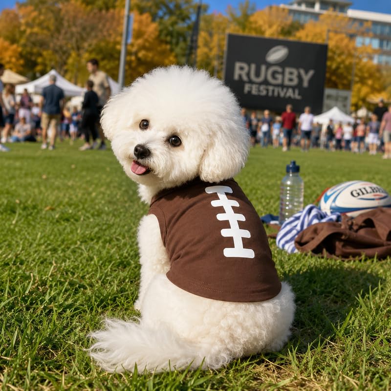 Petitebella Rugby Print Puppy Dog Shirt