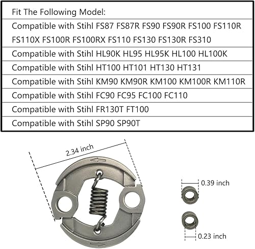Miniatura 3 de ASKALL 4180 160 2000 Kit de embrague con resorte de tensión compatible con desbrozadoras Stihl FS87 FS87R FS90 FS90R FC90 FC95 FS100 FS110R FS110X