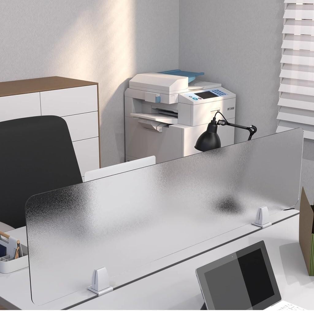 Divisor de privacidad para escritorio, panel transparente de acrílico esmerilado para oficinas, escuelas, aulas y estudiantes (40 x 100 x 0,5 cm), mejora la privacidad y el ritmo de trabajo