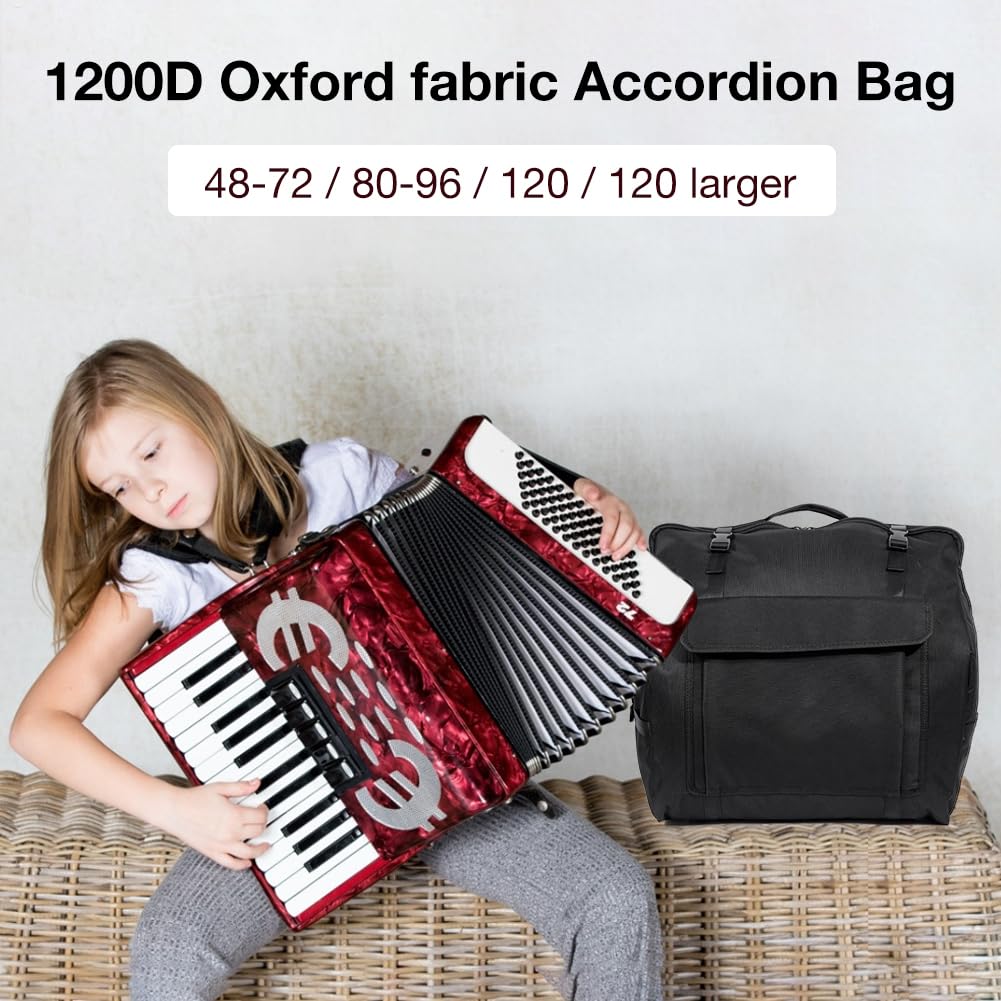 Custodia morbida – Custodia impermeabile con cinghie regolabili, interno shock | Custodia protettiva per chitarristi, bassi e ingegneri sonori, 80-96 Accordion Bag, vedi descrizione, Vedi descrizione