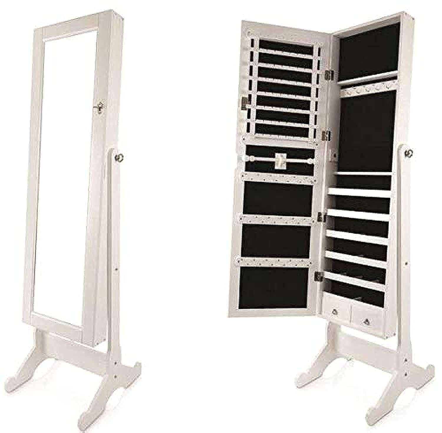 GenericJewelry Cabinet with Mirror, White